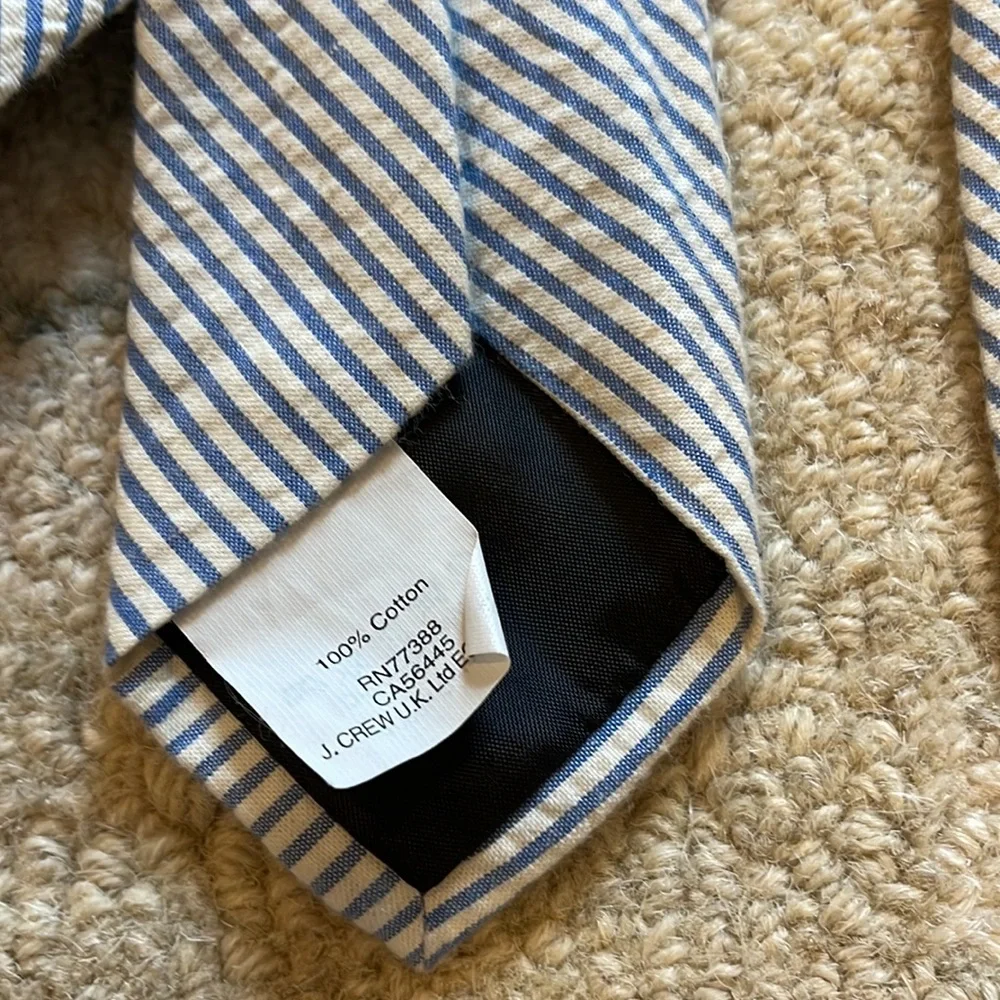 J Crew Crewcuts Blue Seersucker Tie